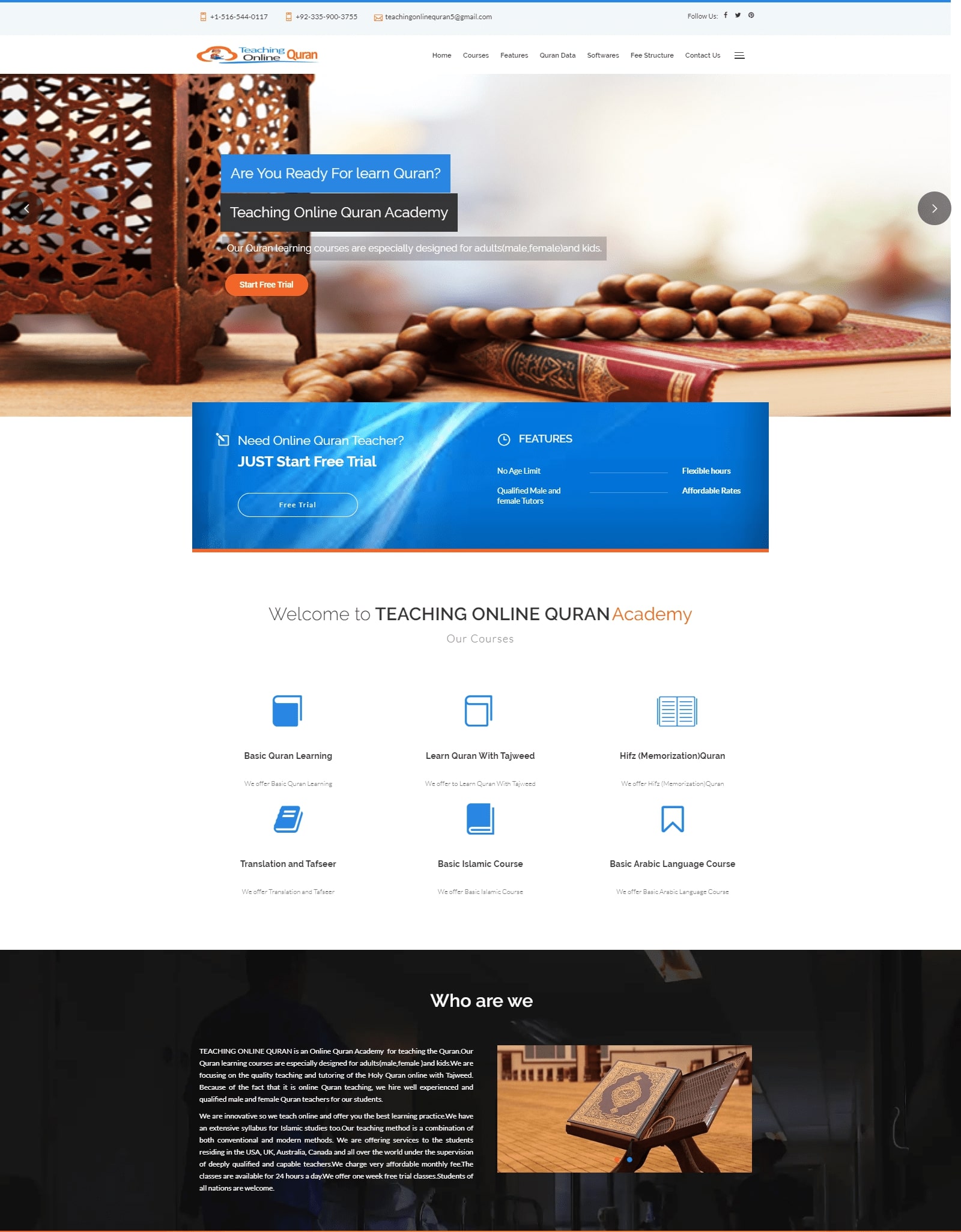 Teaching Online Quran Website — website by All Tech 360